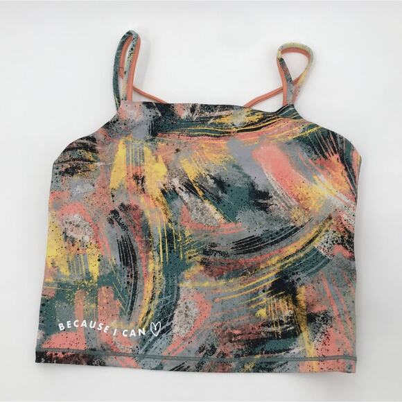 Athleta Girl x Simone Biles Because I Can Brushstroke Crop Tank Top XL 14 - Picture 1 of 7